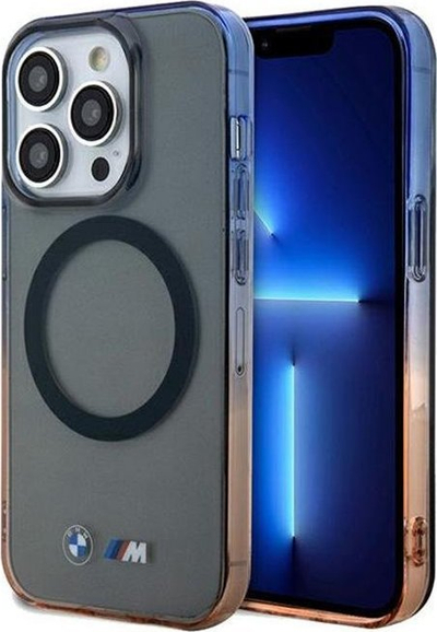 Mbrojtëse telefoni BMW Gradient Bumper MagSafe, për iPhone 15 Pro Max, gri