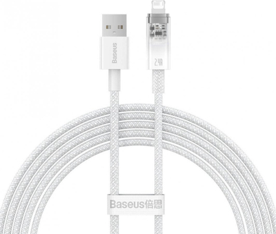 Kabëll USB Lightning Baseus Explorer, 2.4A, 2m, i bardhë