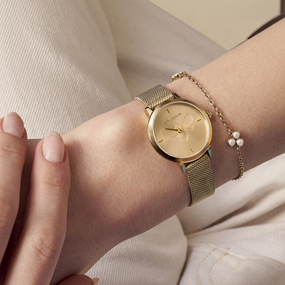 Orë dore për femra Olivia Burton Signature 24000022, e artë
