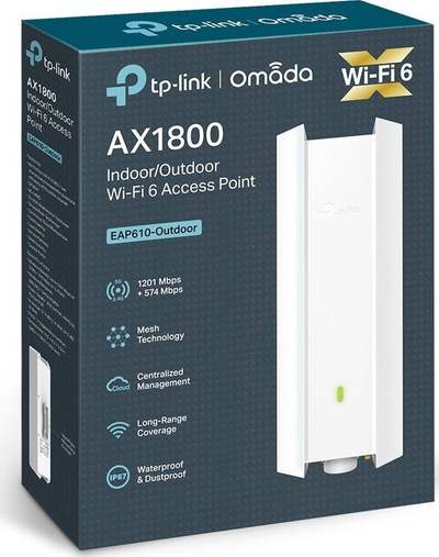 Access point TP-Link Omada EAP610-Outdoor, Wi‑Fi 6 AX1800, PoE, i bardhë