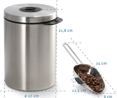 Enë kafeje Xavax, çelik inox, 1 kg, me lugë matëse