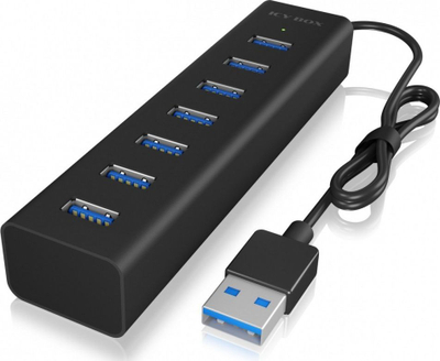 Hub USB ICY BOX IB-HUB1700-U3, 7 porta, USB 3.0, i zi
