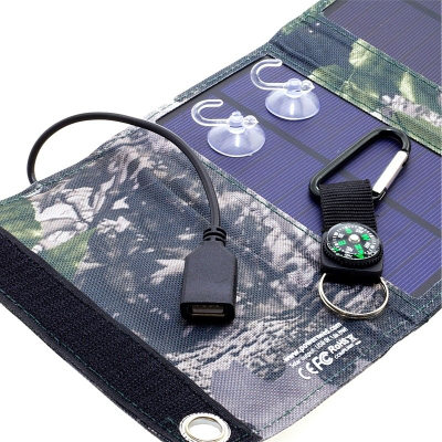 Karikues me diell SUNEN ES-6, 9W, USB 5V 1.8A, kamuflazh