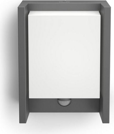 Надворешна ѕидна светилка Philips Arbout 16461 93 16, LED 6W, со сензор за движење, сива