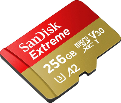 Kartë memorie SanDisk Extreme microSDXC, 256GB, Class 10 UHS I U3 A2 V30
