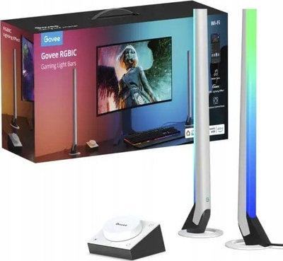 Shirita ndriçimi smart për gaming Govee Smart Gaming Light Bars, shumëngjyrësh, kontroll me aplikacion, të zinj