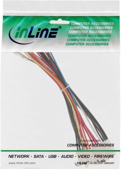 Kabllo energjie InLine 20 Pin ATX-NT - Bordi P8/ P9 + Ndërprerës 20/ 80cm, 20 cm