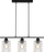 Lluster varëse Miroslaw, 3xE27 40W, 122cm, e zezë transparente