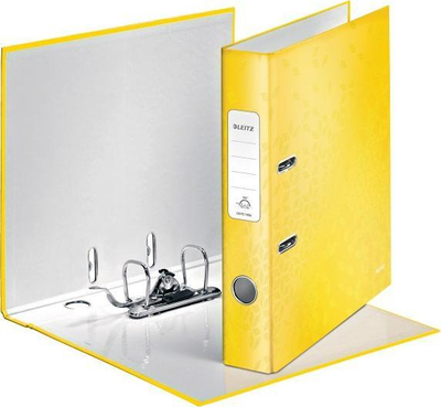 Dosje unazore Leitz WOW 180°, A4, 50mm, e verdhë