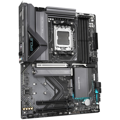 Pllakë amë GIGABYTE X870 EAGLE WIFI7, AMD Ryzen 9000 CPUs, 14+2+2 VRM, 8000MHz DDR5 (OC), 1xPCIe 5.0 + 2xPCIe 4.0, Wi-Fi 7, 2.5GbE LAN, USB 4