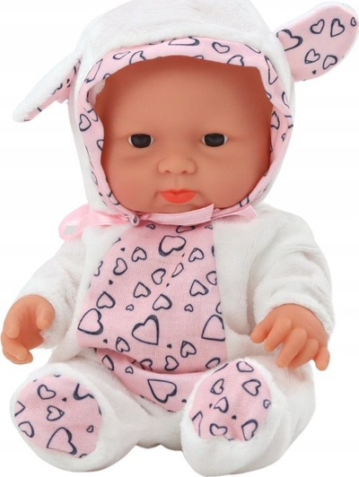 Kukull Baby Doll Leantoys, 21cm, komplet i bardhë
