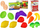Set lodër Leantoys Metal Shop Basket, shportë metal, me fruta edhe perime