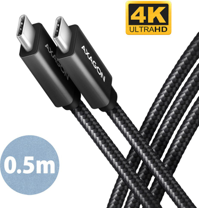 Kabllo zgjatuese USB C AXAGON BUCM32 CM05AB, USB 3.2 20 Gbit/s, 240W PD, 50cm, e zezë