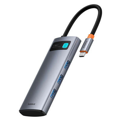 HUB USB C Baseus 7 në 1 Gen 2, HDMI 4K 60Hz, PD 100W, gri