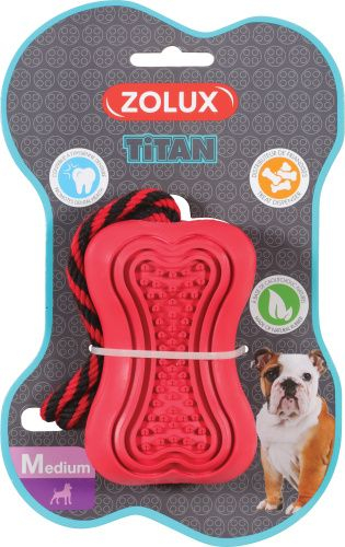 Lodër për qen Zolux Titan, gome shumë e fortë, madhësia M, e kuqe