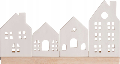 Mbajtës qiriu 4Living City, porcelan, 30 x 8 x 16 cm, i bardhë
