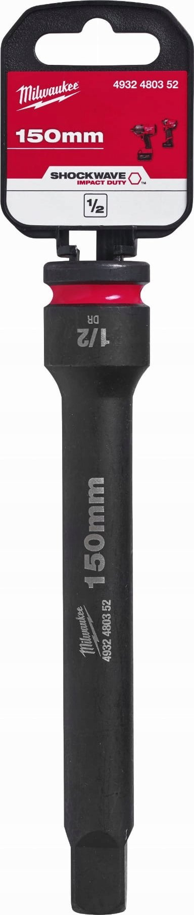 Zgjatues goditës Milwaukee Shockwave 4932480352, 1/2", 150mm, i zi