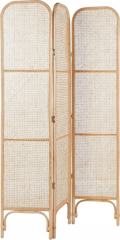 Ndarës dhome POTENZA 3 panele, 105x180cm, ratan, ngjyrë natyrale