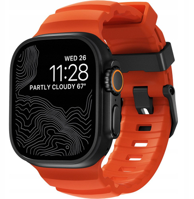 Rrip ore Rolling Square Rocky Point Band, 46mm 49mm, gome FKM, ngjyrë magma me pjesë të zeza