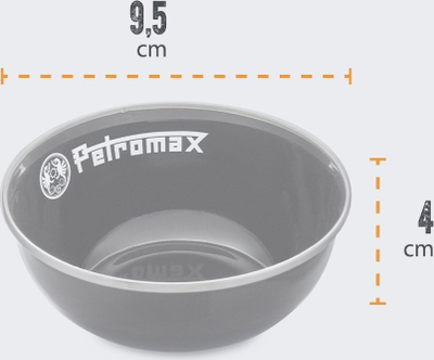 Set tasash Petromax Enamelware, 2 copa, 160 ml, çelik i emaluar, i zi