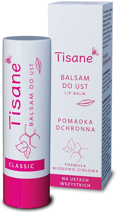 Balsam për buzë Tisane Classic, mbrojtës dhe hidratues, 4.3g, transparent
