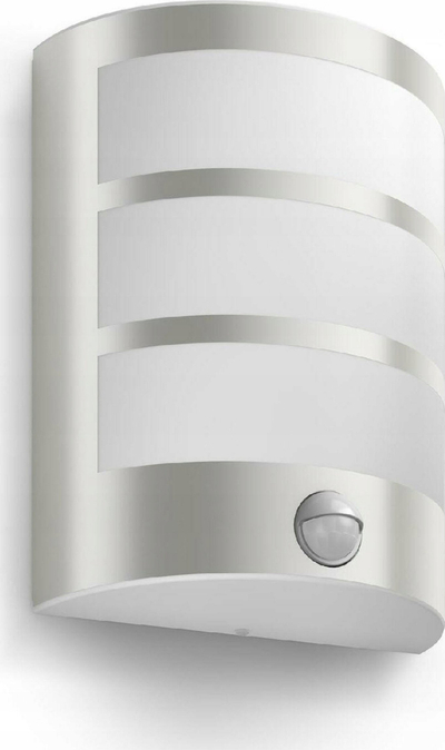 Dritë murale jashtë Philips PYTHON, LED 3.8W, me sensor lëvizje, inox