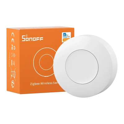 Buton inteligjent ZigBee Sonoff SNZB-01P, wireless, i rrumbullakët, i bardhë