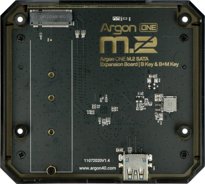 Pllakë zgjerimi Argon40 Argon ONE M.2, për Raspberry Pi 4B, për SSD M.2 SATA, gri