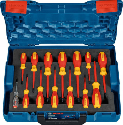 Set kaçavidash Bosch VDE, 14 copë, të izoluara, me kuti