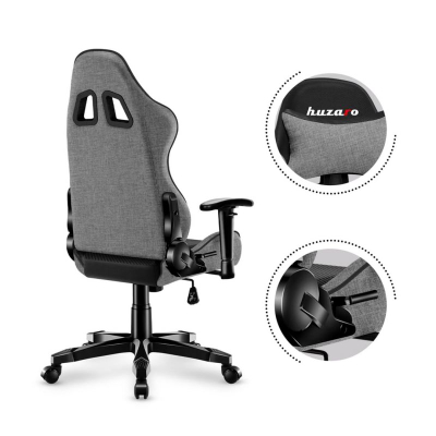 Karrige gaming Huzaro Ranger 6.0 Mesh, shpinore 90°-180°, mban deri 130 kg, gri me të zezë
