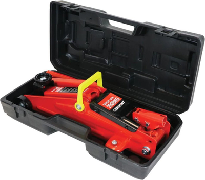 Fole hidraulike Carpoint Trolley Jack, 2000 kg, me rrota, e kuqe