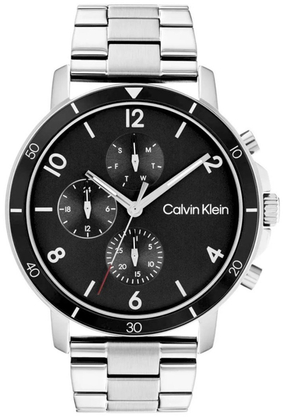 Рачен часовник Calvin Klein Gauge Sport 25200067, мултифункционален, не'рѓосувачки челик, сребрен