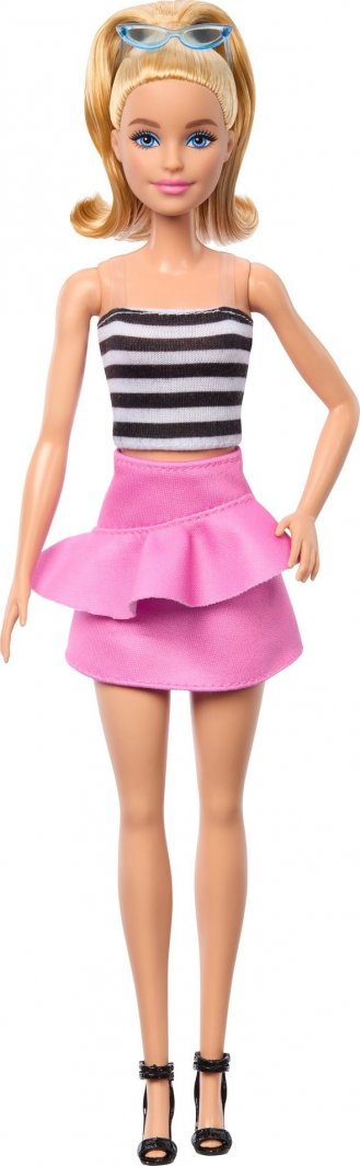 Kukull Barbie Fashionistas #213 Blonde, 32 cm, fund rozë, me syze dielli
