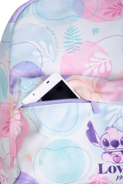 Çantë shpine Disney Stitch Love More, për kalamaj, pastel me shumë ngjyra