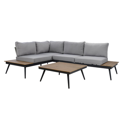 Set mobiliesh kopshti HomeMarkt Sabine HM5126.12, 2 pjesë, kornizë alumini, jastëkë gri