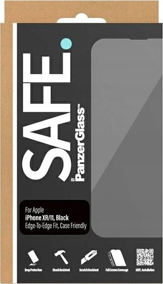Xham mbrojtës PanzerGlass SAFE për iPhone 11 / XR, edge to edge, i tejdukshëm