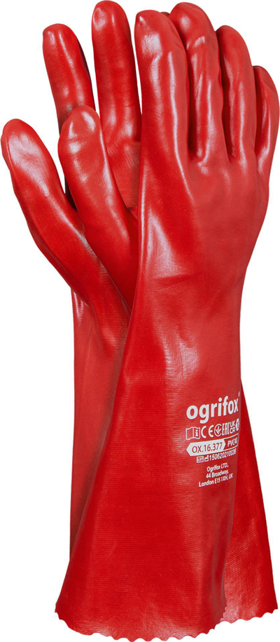Doreza mbrojtëse Ogrifox PVC04, 40 cm, madhësia 10 XL, të kuqe