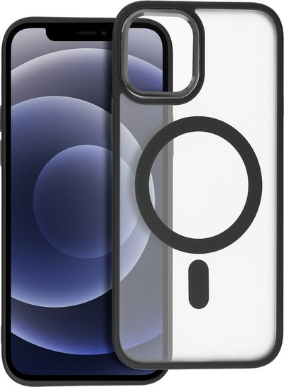 Këllëf telefoni Matte Mag Cover, iPhone 12 / 12 Pro, i shkon MagSafe, transparent i zi