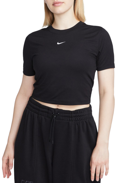 Bluza Nike Sportswear Essential, slim fit, crop, e zezë, L