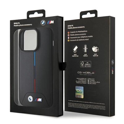 Kapotë telefoni BMW Quilted Tricolour, MagSafe, për iPhone 15 Pro Max, e zezë