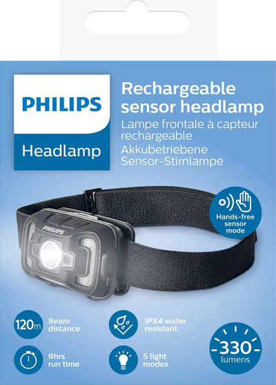 Dritë koke Philips SFL2000RH, LED, 330 lm, IPX4, e zezë