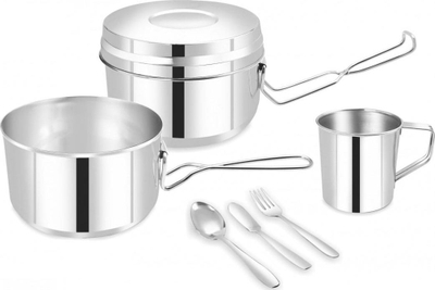 Set kampingu KING Hoff KH-1374, 7 pjesë, çelik inoksi, argjendtë