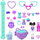 Lodër set Polly Pocket Dolls &amp; Pets Bracelet, byzylyk çelësash, aksesorë mode me fruta, shumëngjyrëshe