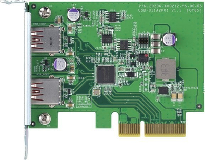 Kartë zgjeruese QNAP QXP-10G2U3A, 2 porte USB 3.2 Gen 2, 10 Gbps, PCIe