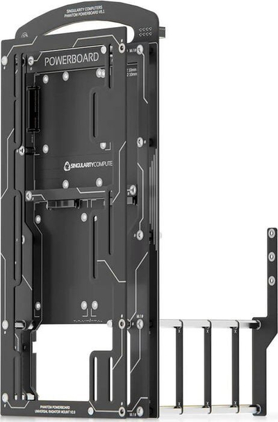 Kuti kompjuteri Singularity Computers Phantom ITX DTX, Mini ITX DTX, me PowerBoard të futur, e zezë