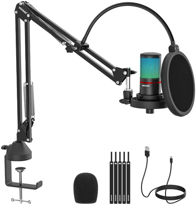Mikrofon USB Neewer RGB 4 in 1 Set, me aksesorë, i zi