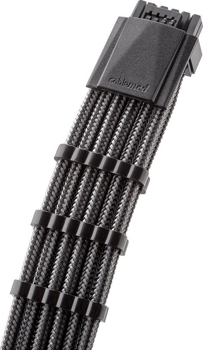 Kabllo zgjatuese CableMod Pro ModMesh 12VHPWR PCIe, 16 pin në 3x 8 pin, 45cm, karbon