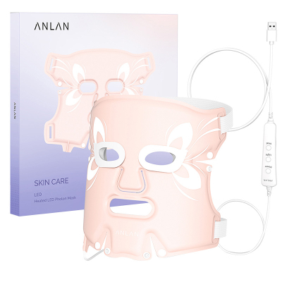 Maskë fytyre Anlan Photonic LED, terapi dritë, lidhje USB, rozë