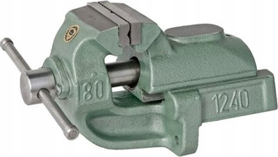 Mengene fikse Bison 1240 175mm, me udhëzues prizmatik, forcë shtrëngimi 4000daN, blu