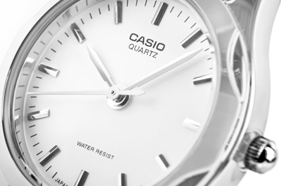 Orë dore Casio LTP-1275D-7A, analoge, çelik inox, me faqe të bardhë